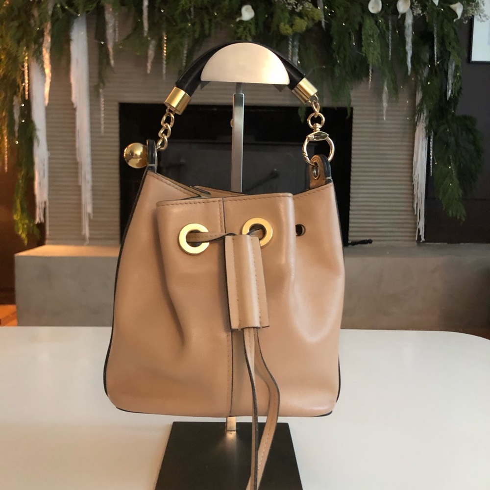 CHLOE Tan Leather Bucket Bag